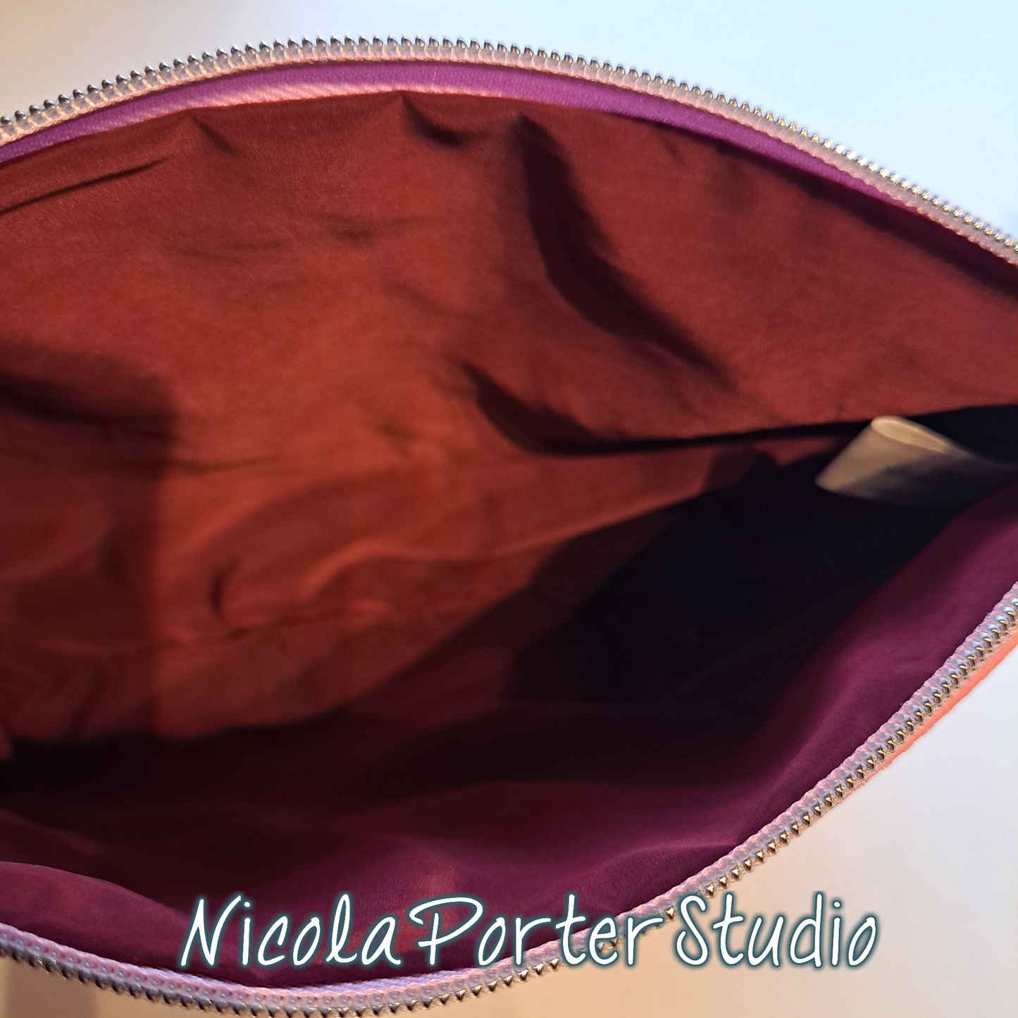 Woven heart zip pouch