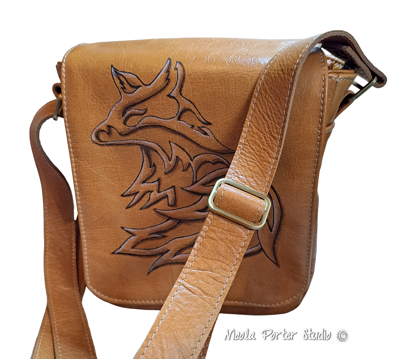 Alocin Fen - Hand-painted leather bag