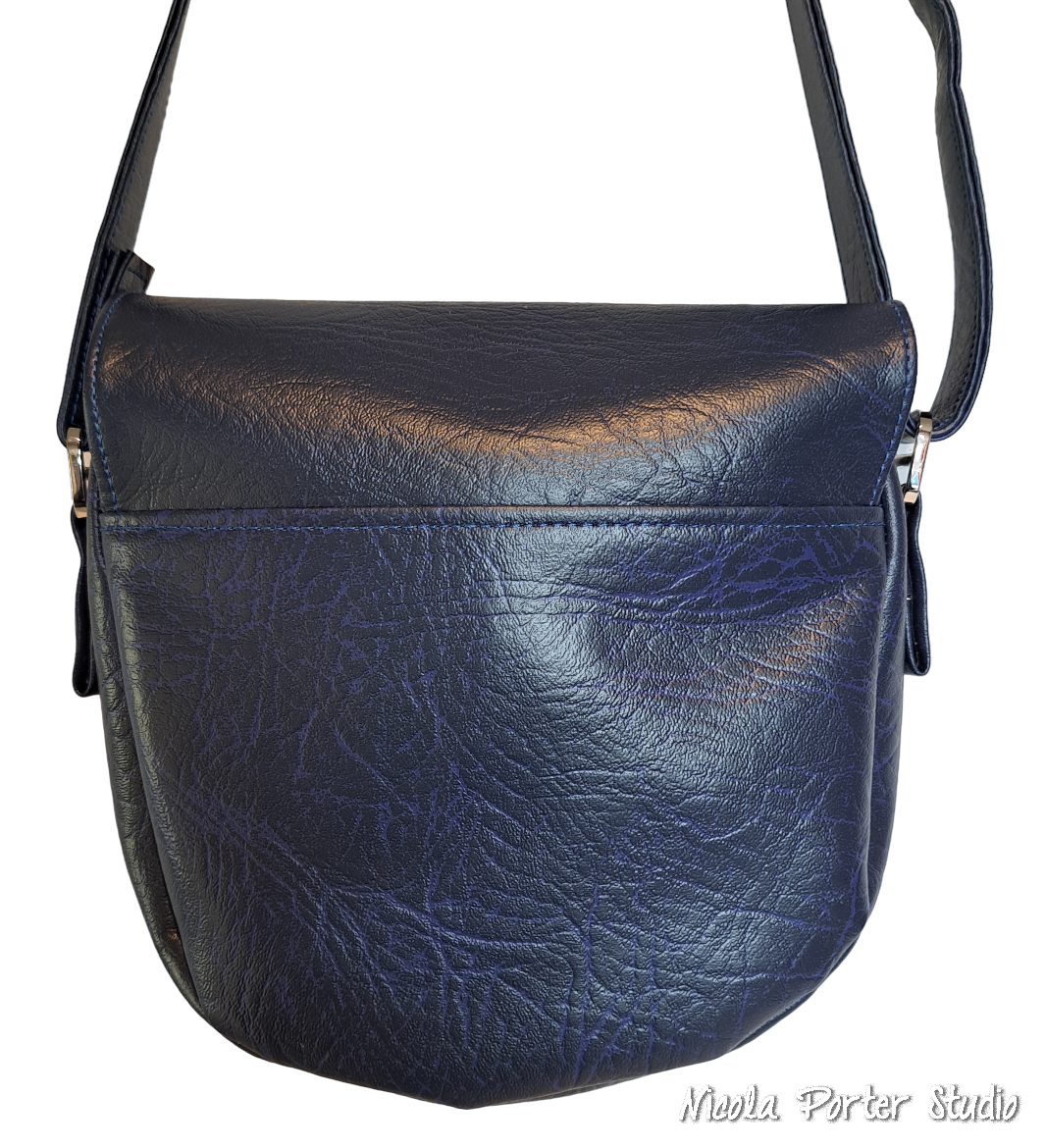 Acacia Navy - Faux Leather Crossbody Bag