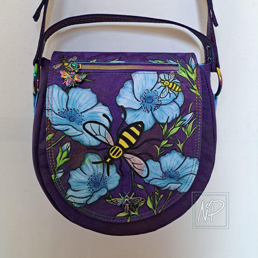 Hand-painted Manchester Bee Crossbody Bag