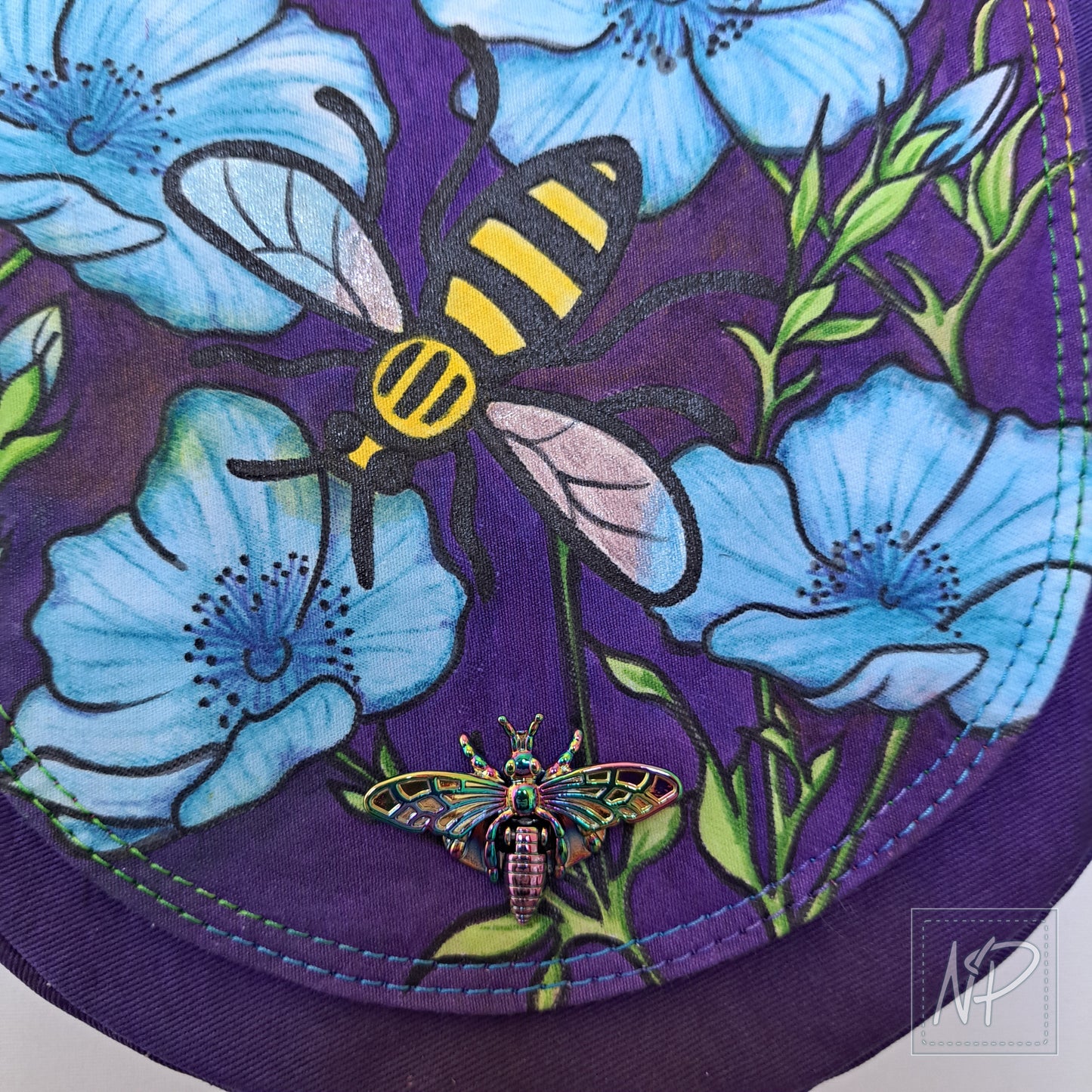 Hand-painted Manchester Bee Crossbody Bag