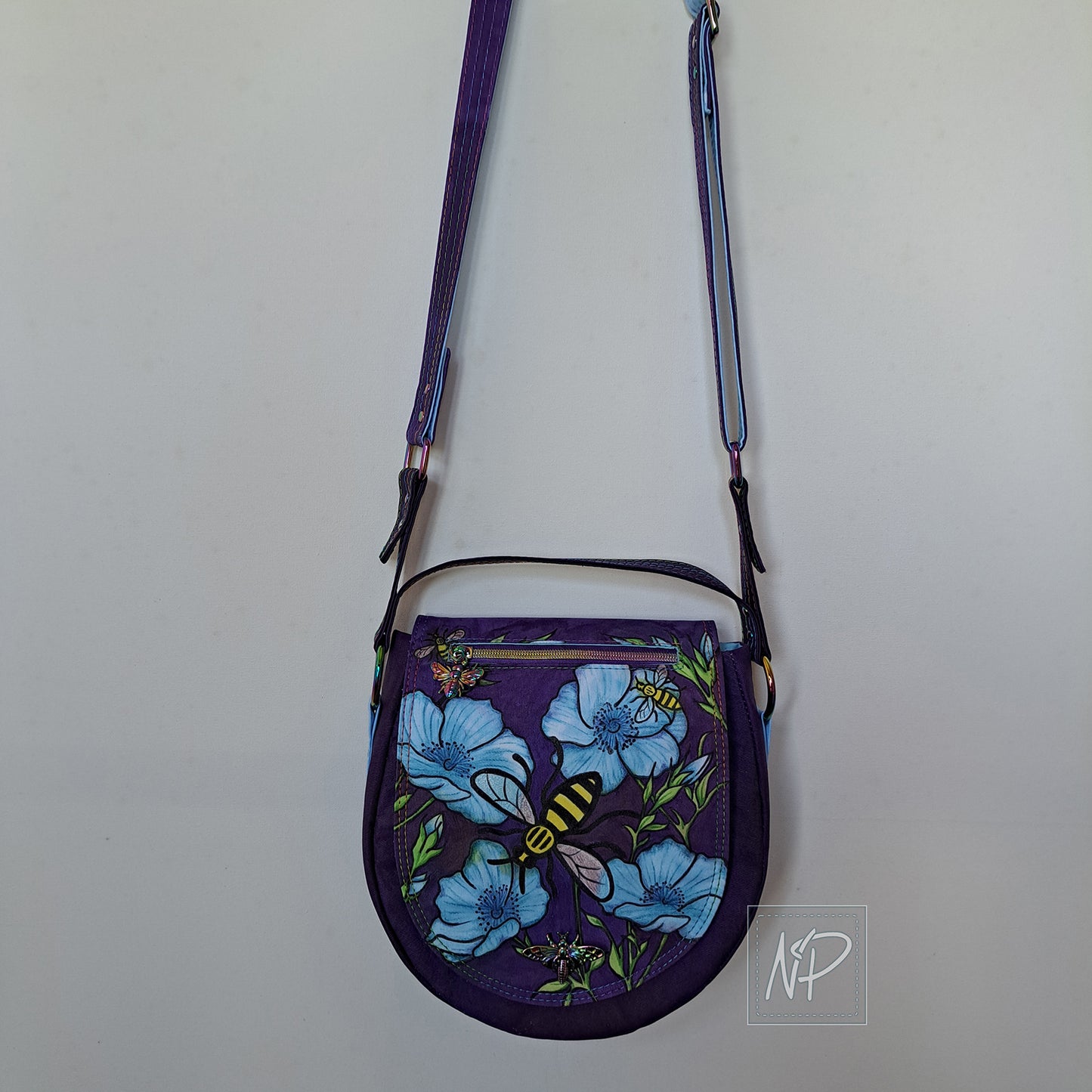 Hand-painted Manchester Bee Crossbody Bag