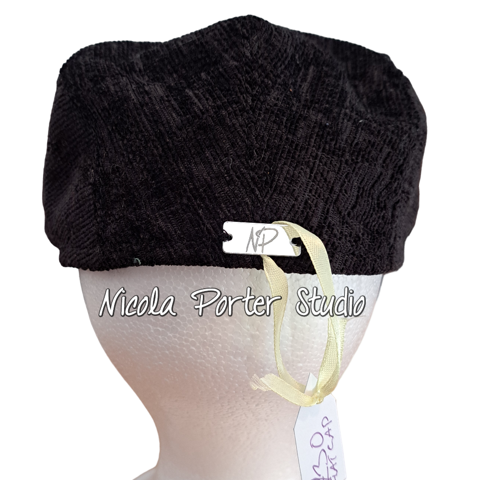 Handmade Black Flat Cap (57cm)