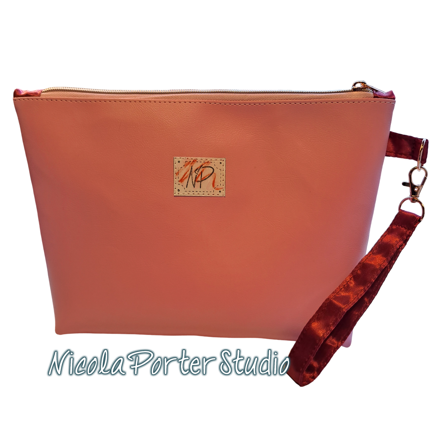 Woven heart zip pouch