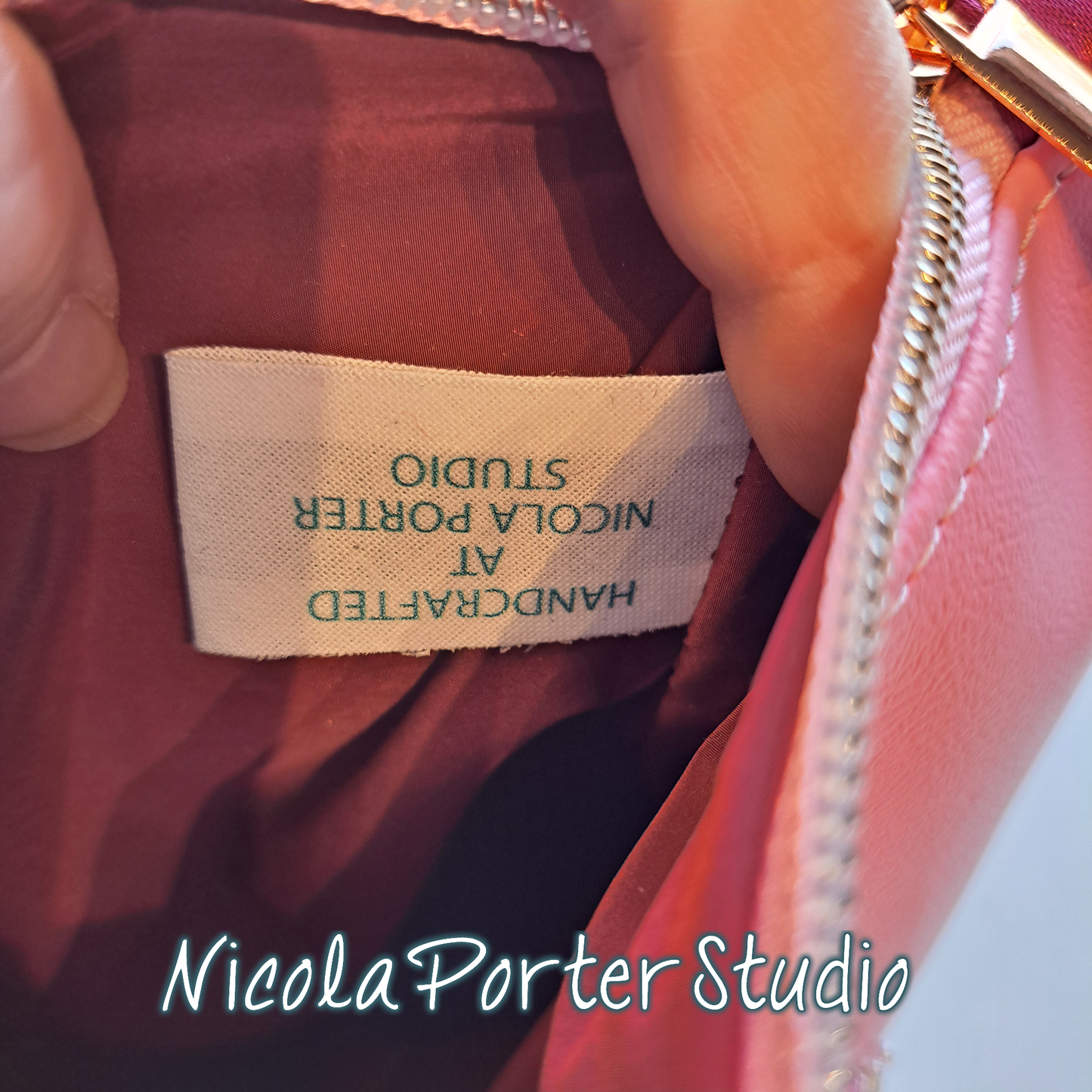 Woven heart zip pouch