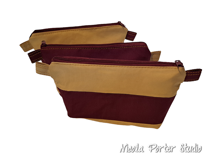 Claret & Gold Zip Pouch