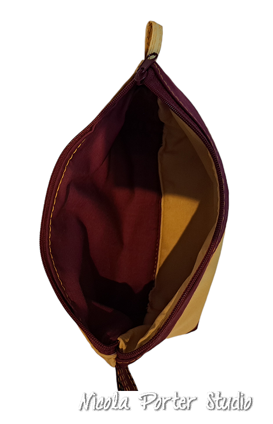 Claret & Gold Zip Pouch