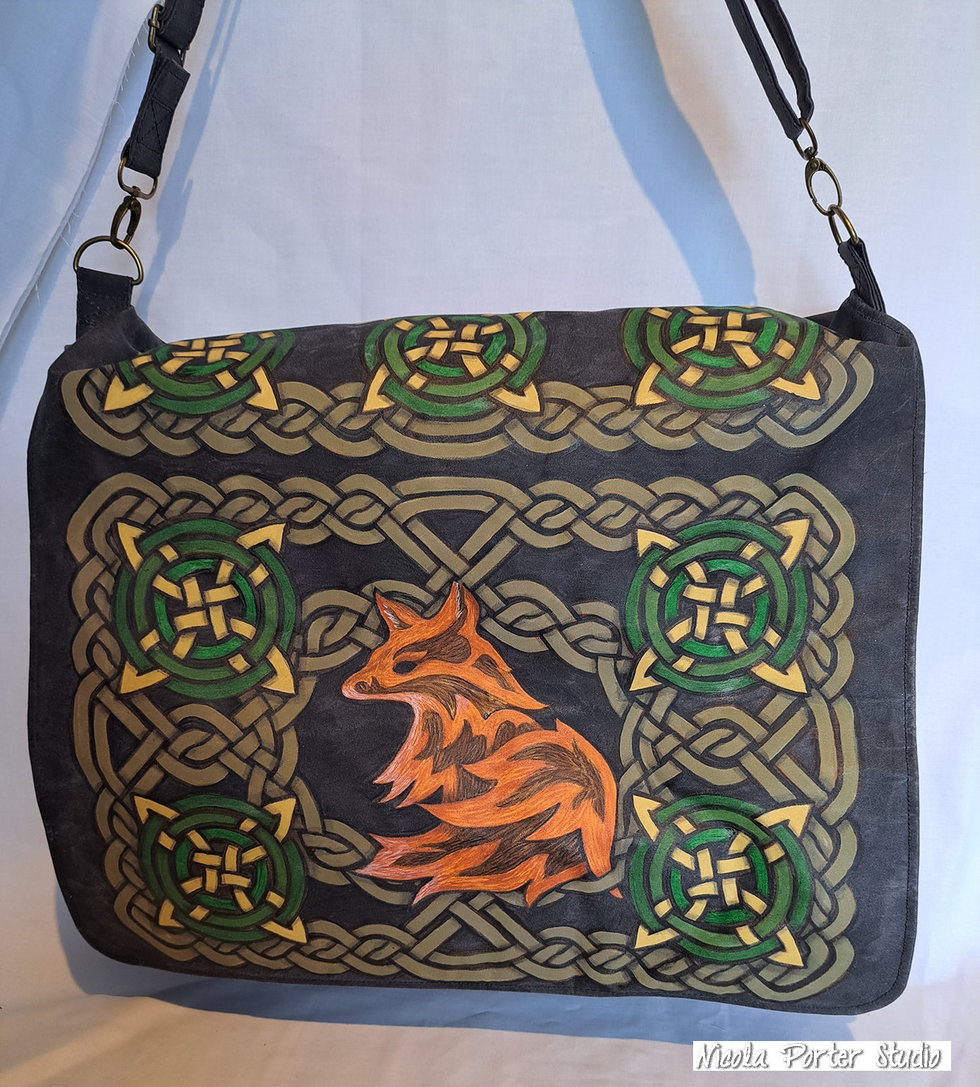 Extra Large Celtic Fox Messenger Bag