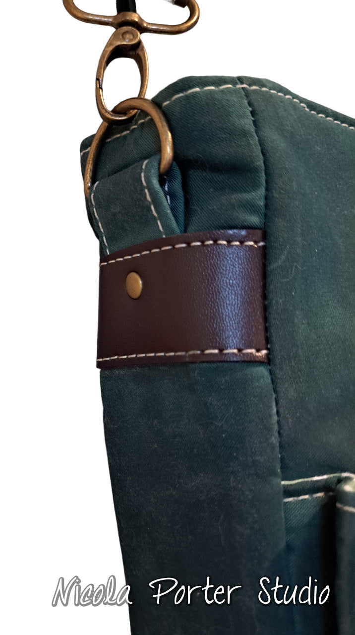 Waxed Green Messenger Bag