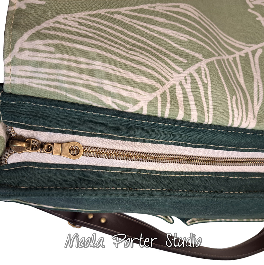 Waxed Green Messenger Bag