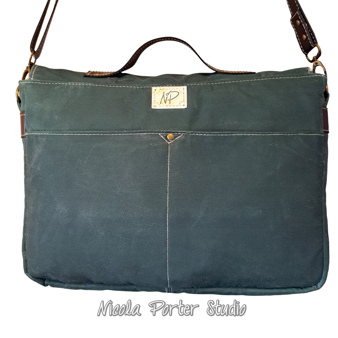 Waxed Green Messenger Bag