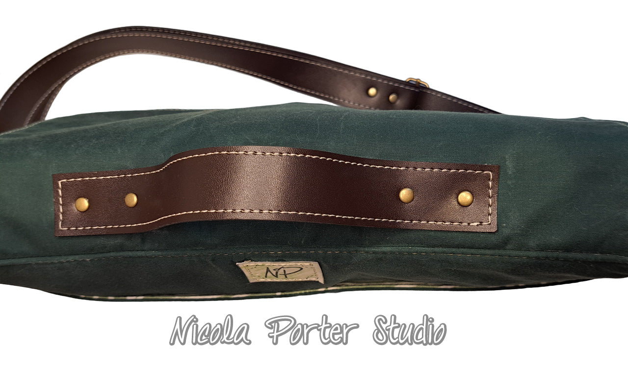 Waxed Green Messenger Bag