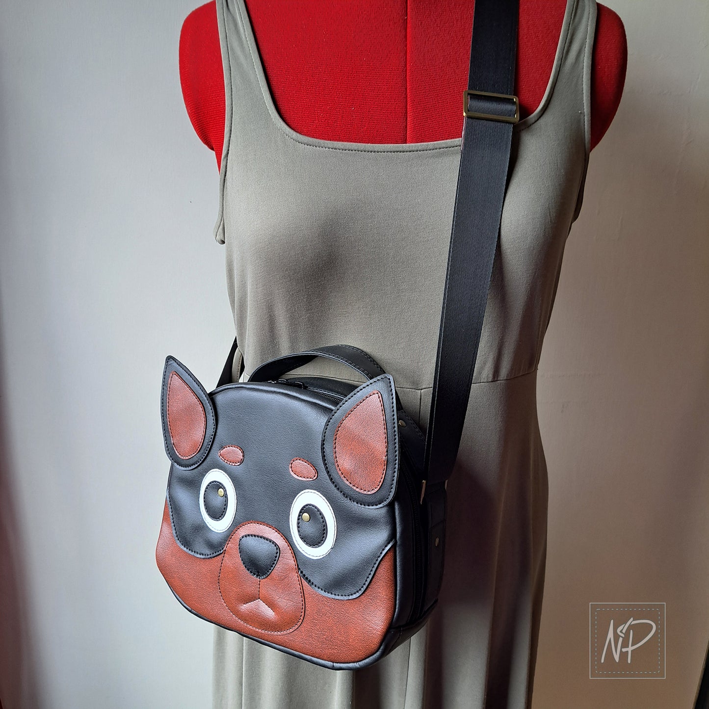 Cute handmade Dog Crossbody Bag