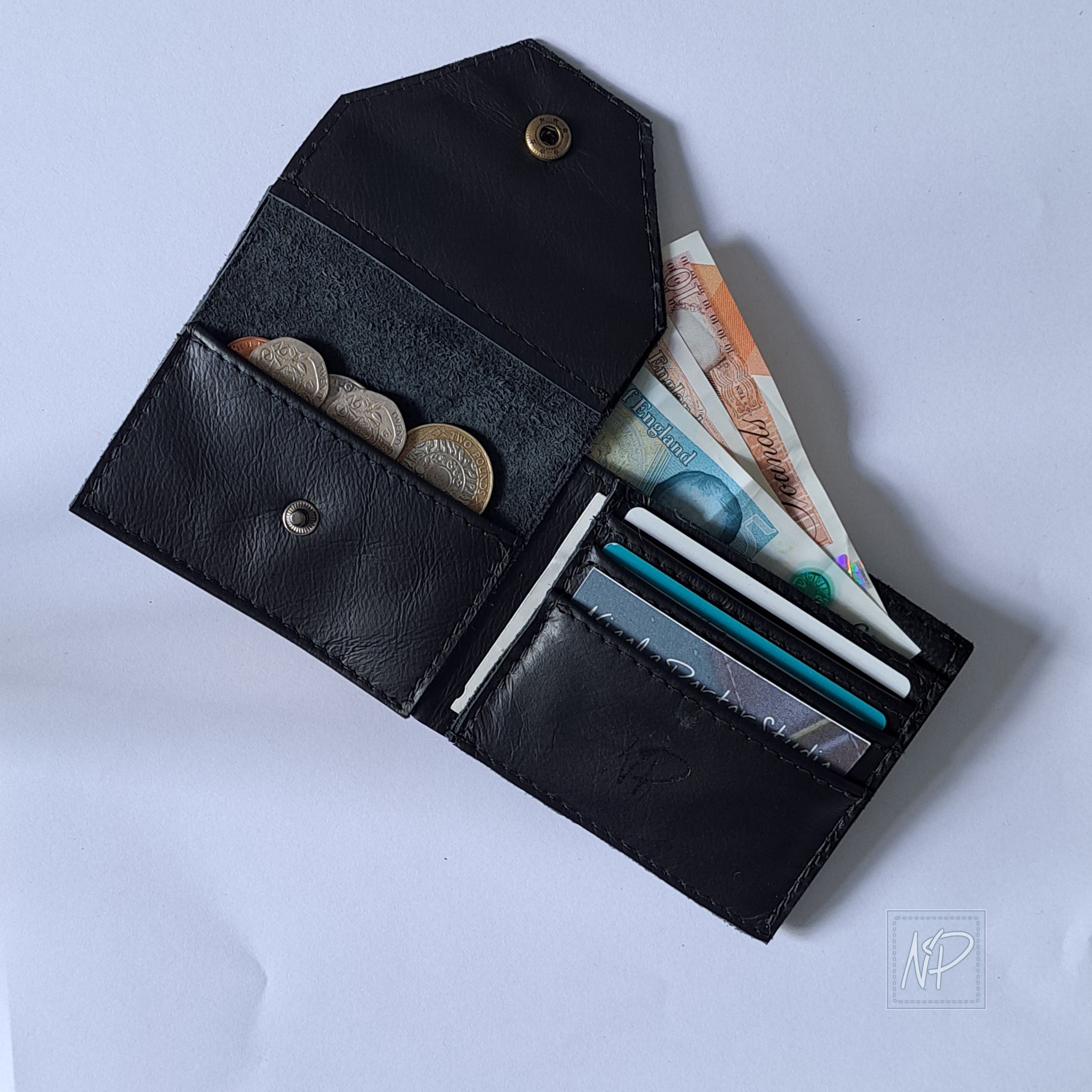 Handmade Black outlet Wallet Repurposed Wallet