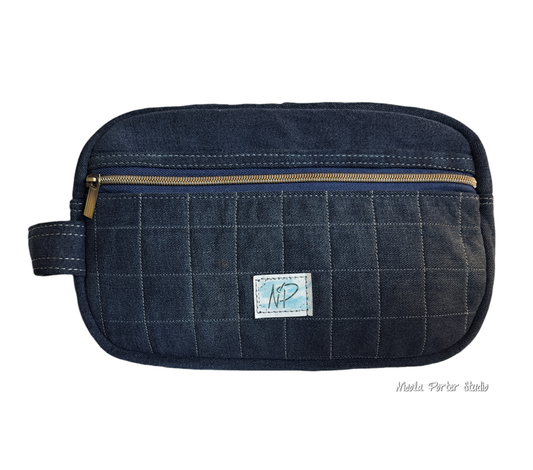 Road Trip - Handmade Denim Toiletry Bag