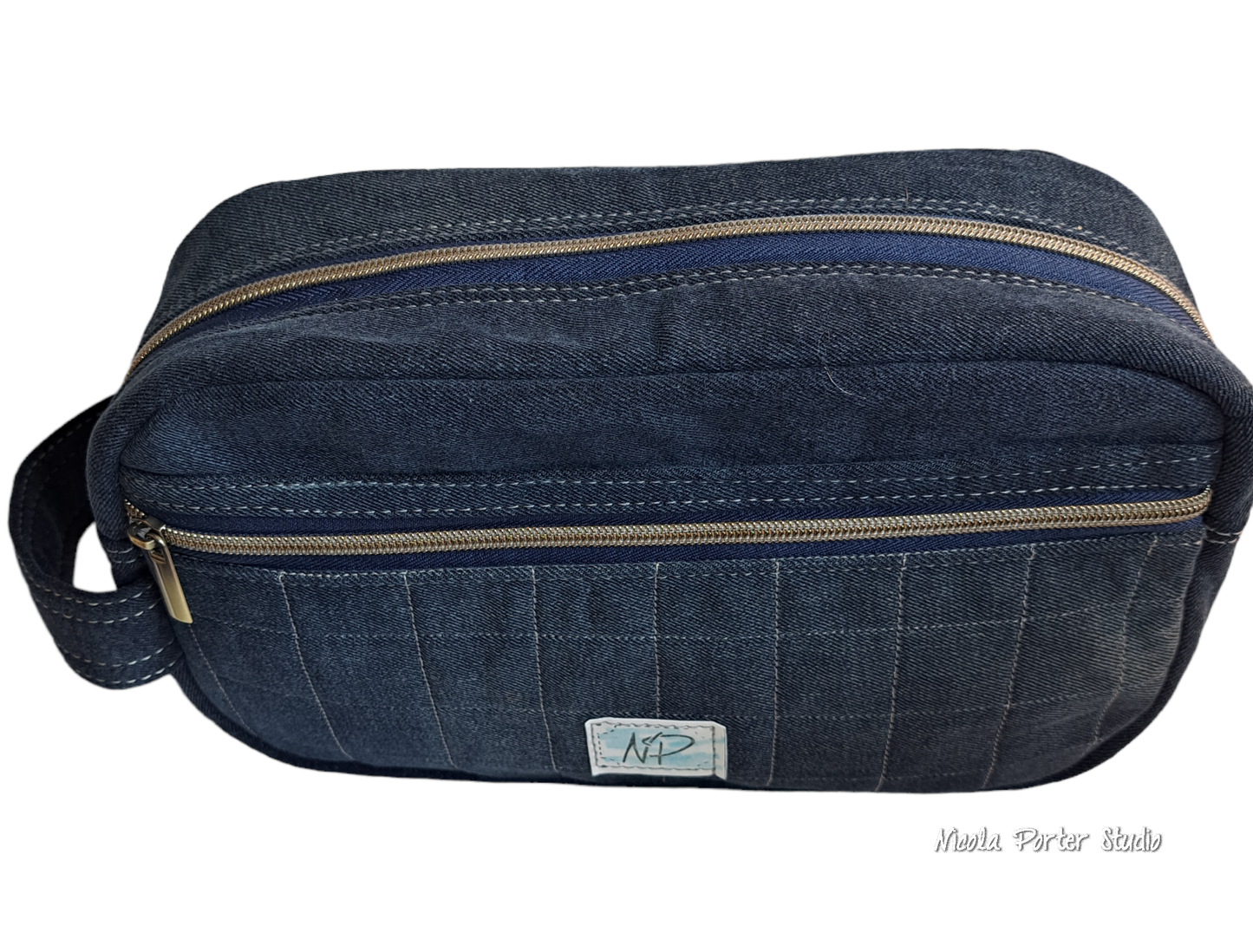 Road Trip - Handmade Denim Toiletry Bag