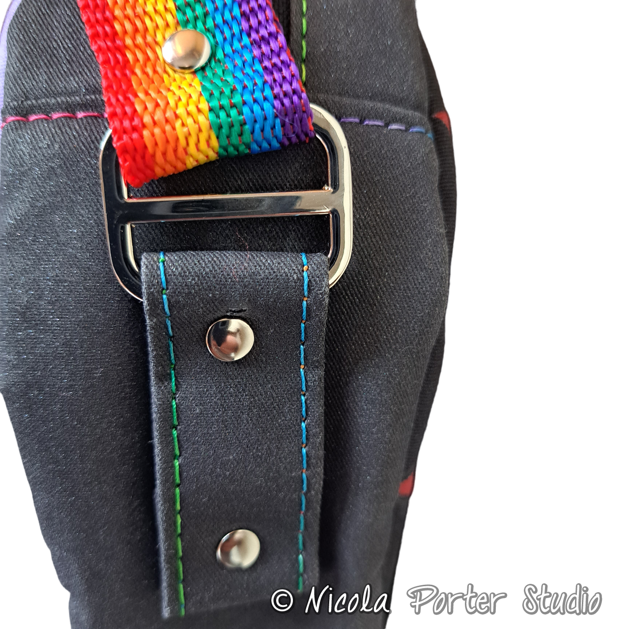 Rainbow Mandala - Hand-painted crossbody bag