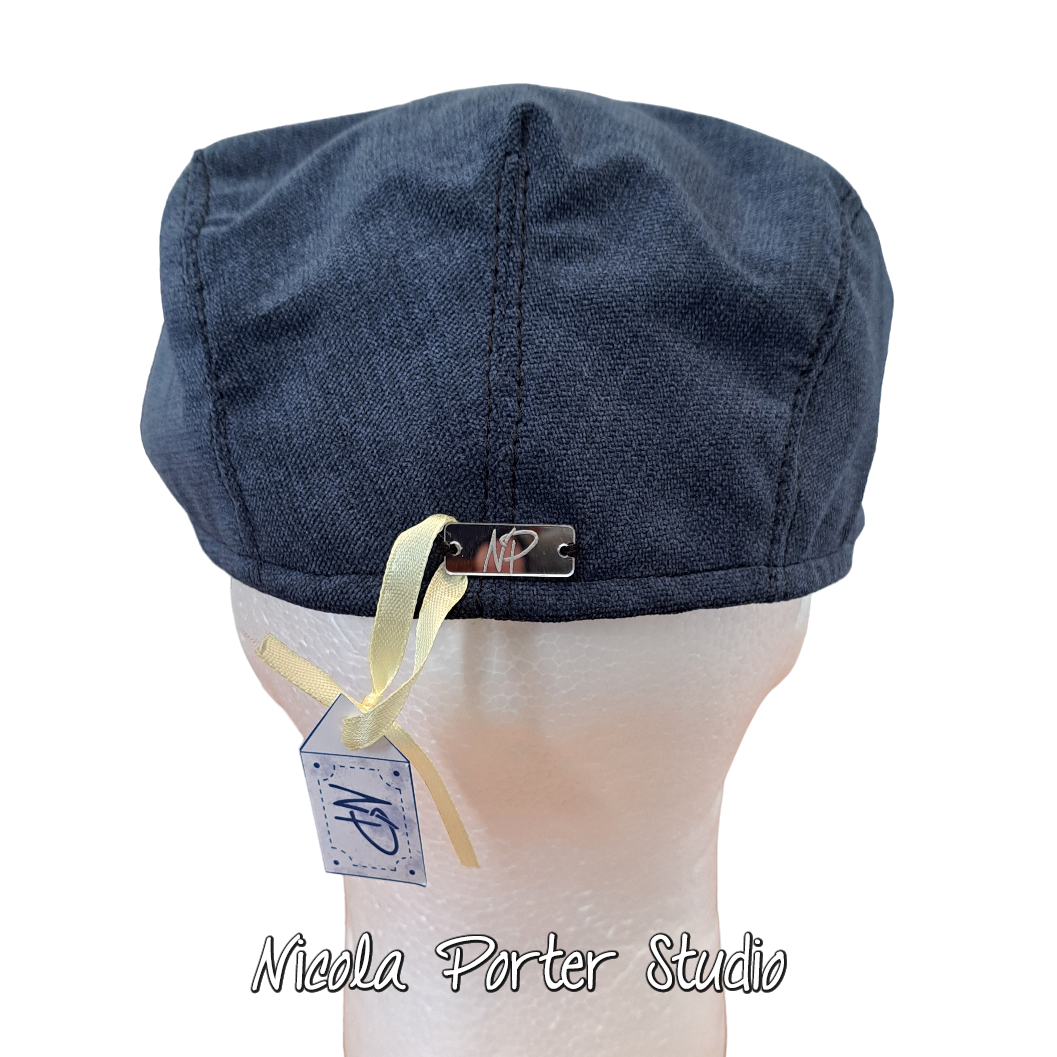 Handmade Blue Flat Cap (58cm)