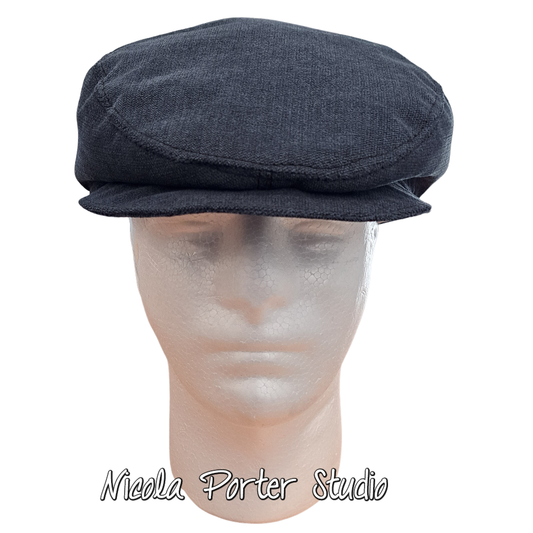 Handmade Blue Flat Cap (58cm)