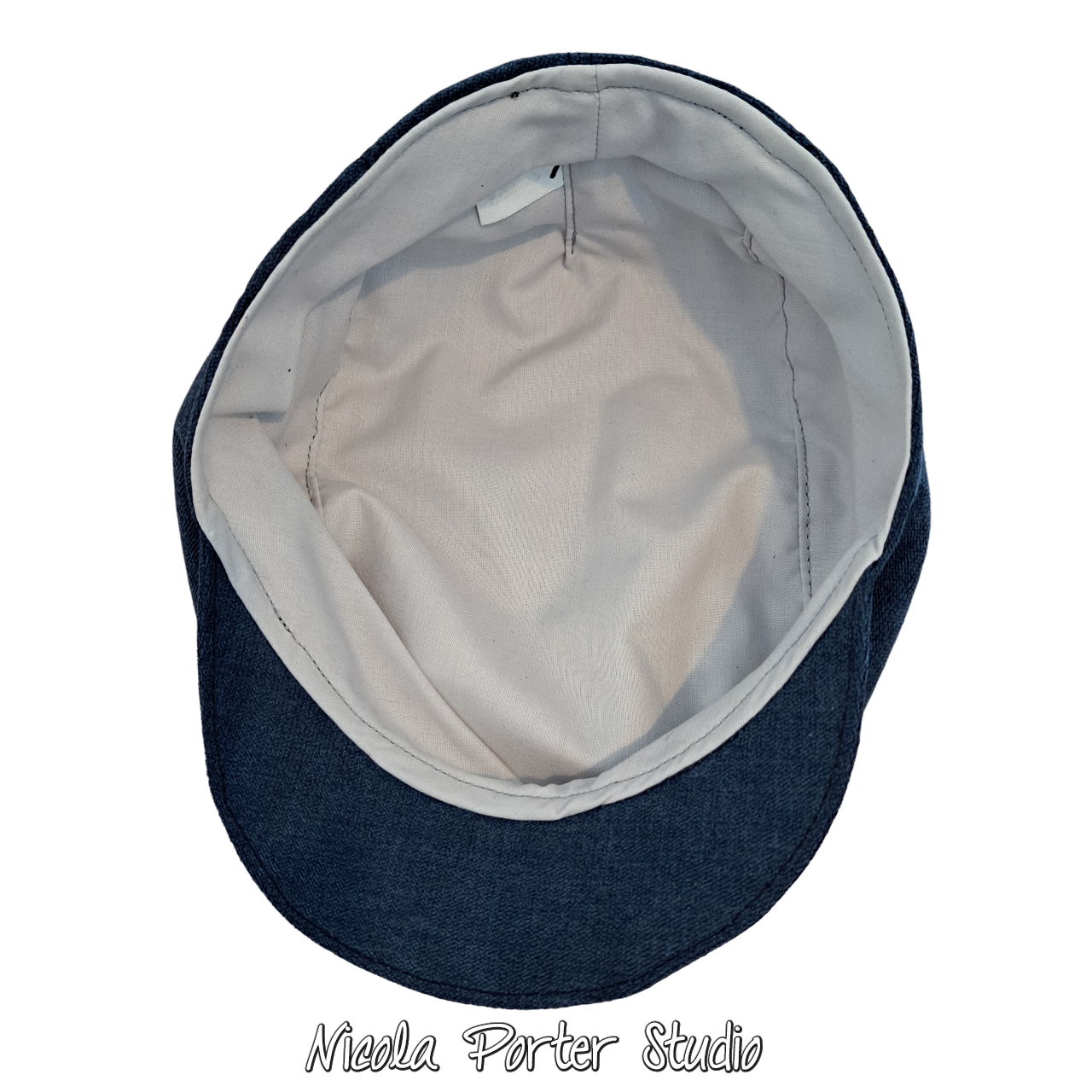 Handmade Blue Flat Cap (58cm)