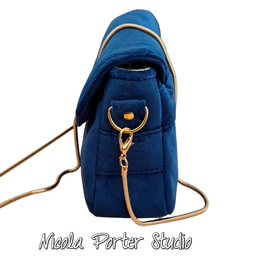 Mini Makayla - Blue Velvet evening bag