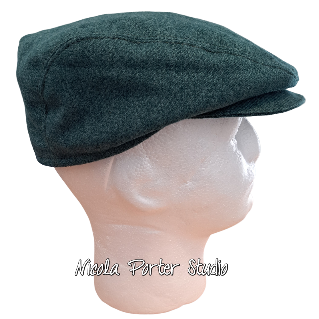 Handmade Green Flat Cap (58cm)