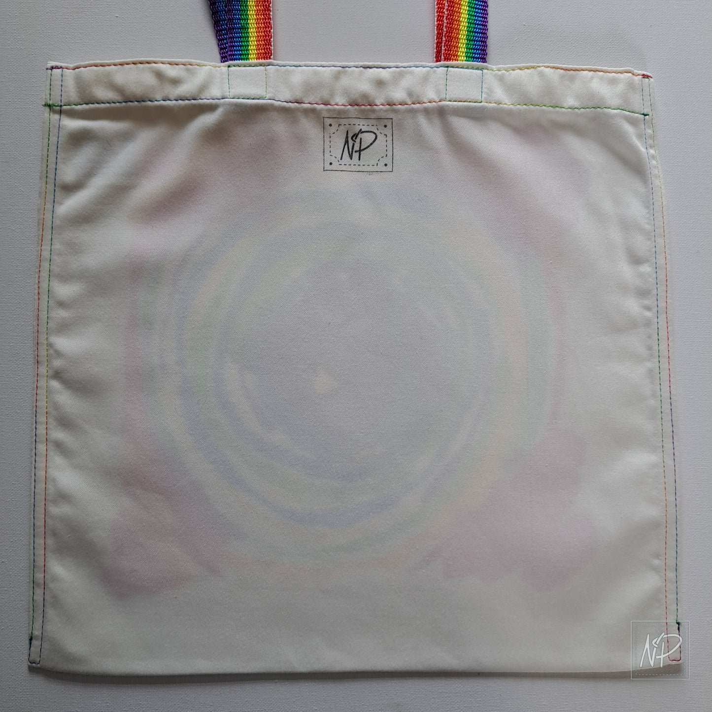 Rainbow Tote Bag with Bass Clef - single sided