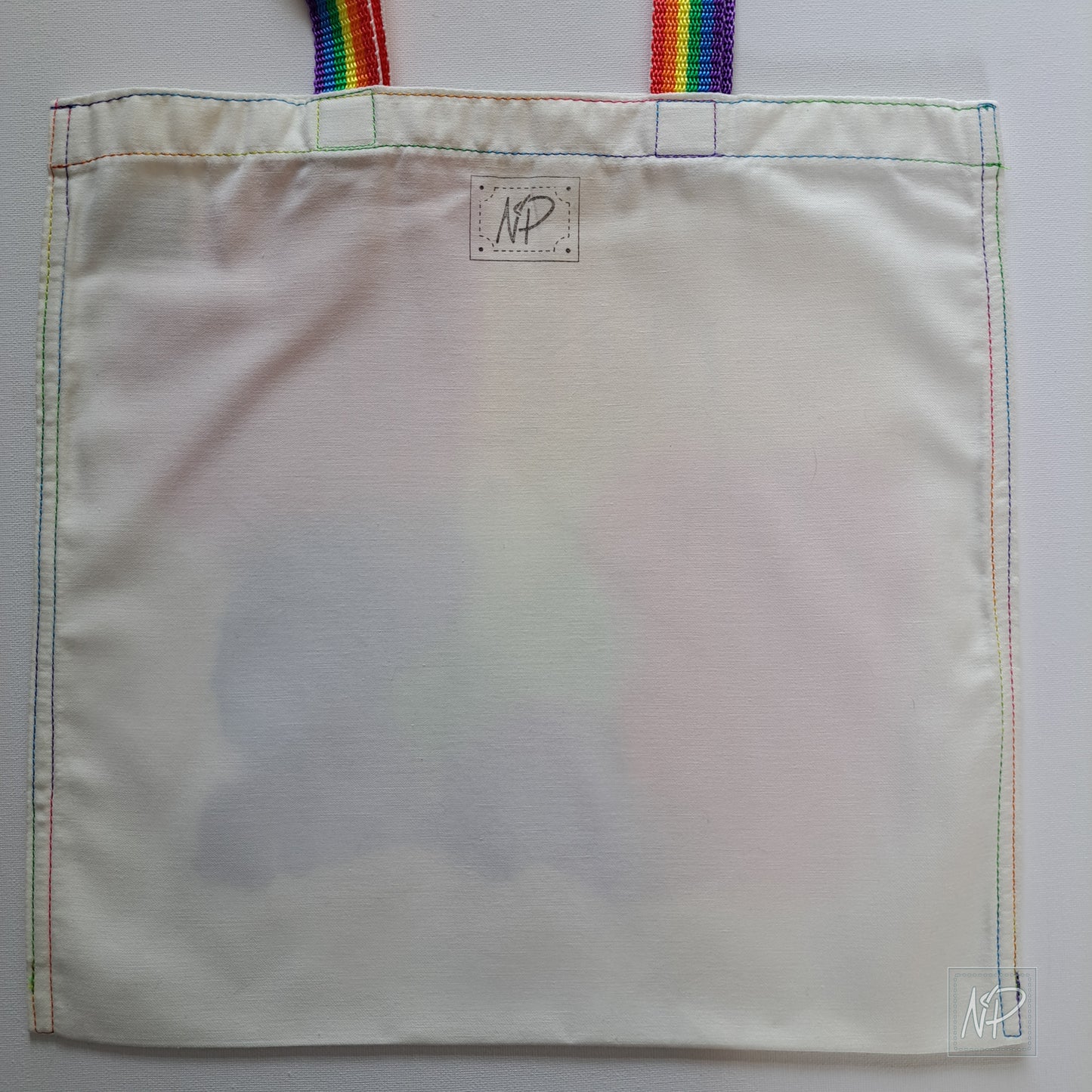 Rainbow Tote Bag with Treble Clef & Manchester Bee - single sided