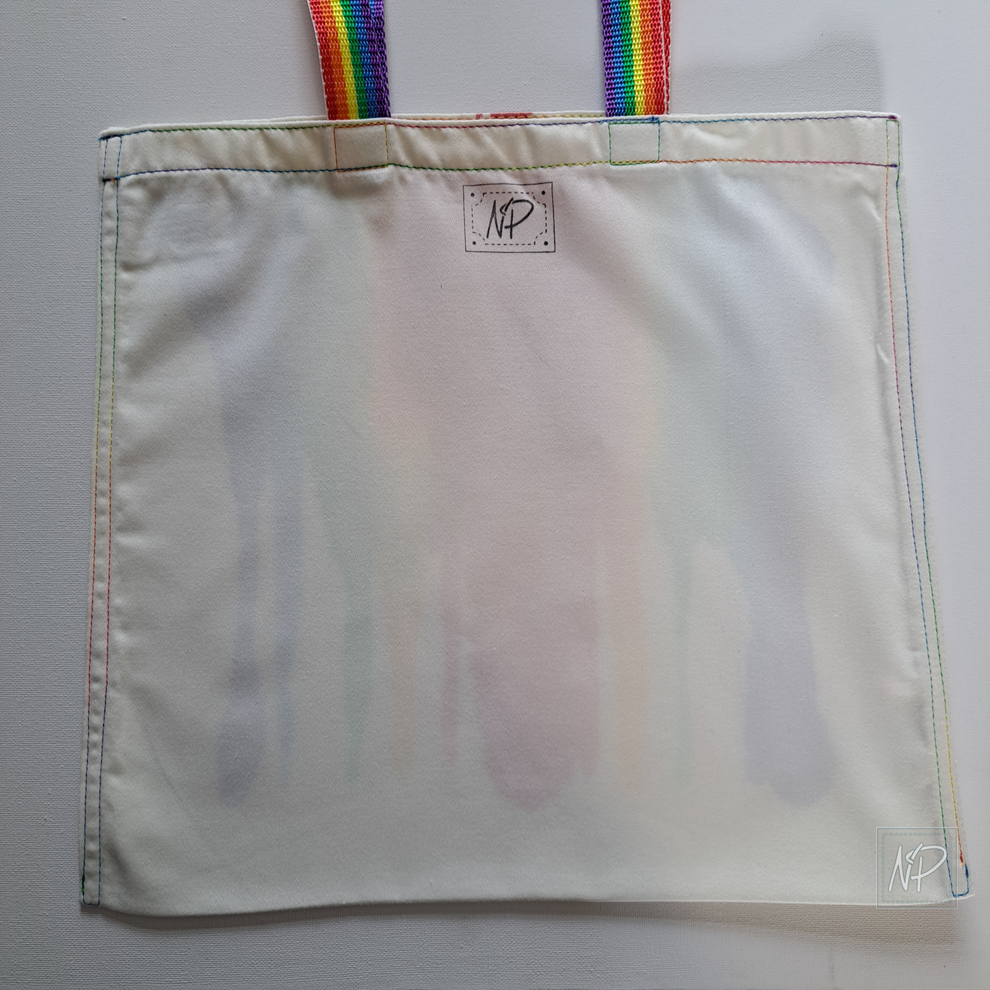 Rainbow Tote Bag with Manchester Bee (5) - single sided