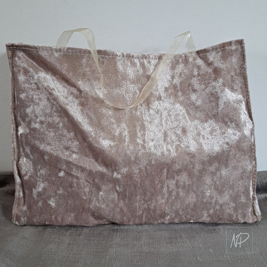 Handmade Gift Bag - Taupe velvet