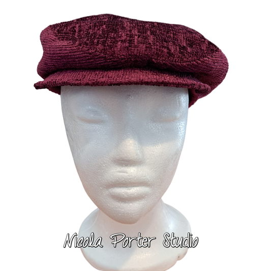 Handmade Wine Flat Cap (57cm)