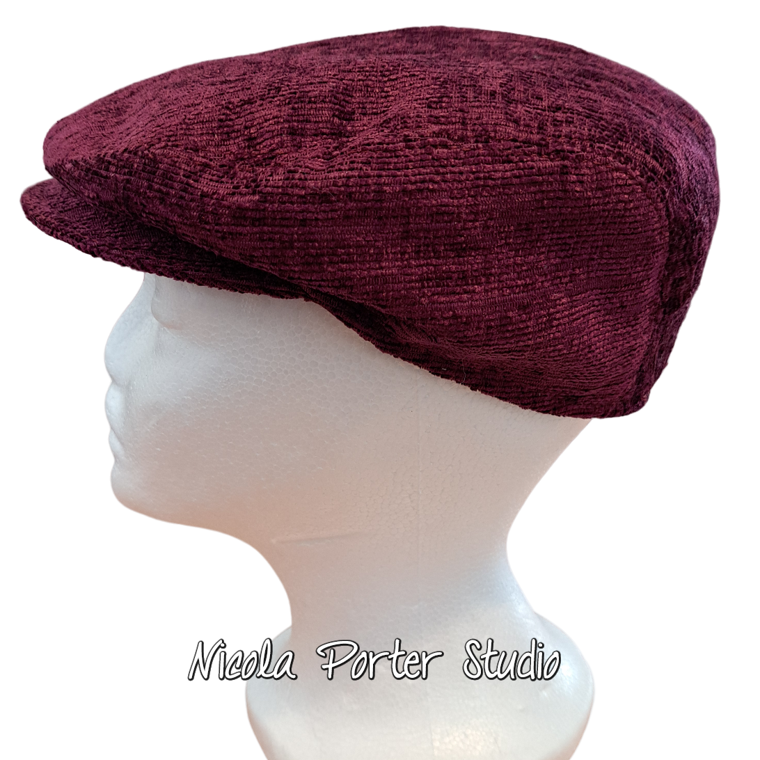 Handmade Wine Flat Cap (57cm)